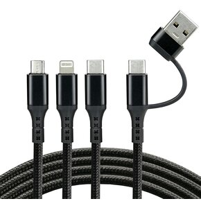 Kabel USB Typ-C - USB/USB Typ-C/Lightning/Micro USB EVERACTIVE 3w1 3A 1.2 m