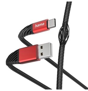 Kabel USB - USB-C HAMA Extreme 1.5 m Czarno-czerwony