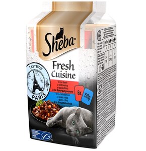 Karma dla kota SHEBA Fresh Cuisine Ryba, Wołowina (6 x 50 g)