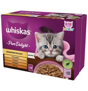 Karma dla kota WHISKAS Pure Delight Junior Drób (12 x 85 g)
