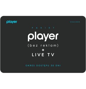 Kod podarunkowy PLAYER (bez reklam) + LIVE TV - 30 dni