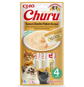 Przysmak dla kota INABA Churu Tuńczyk z wiórkami ryby Bonito (4 x 14g)