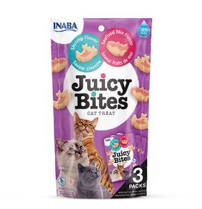 Przysmak dla kota INABA Juicy Bites Krewetki i owoce morza (3 x 11,3 g)