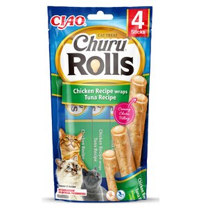 Przysmak dla kota INABA Churu Rolls Kurczak i tuńczyk (4 x 10 g)