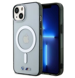 Etui BMW Silver Ring MagSafe do Apple iPhone 14 Plus Przezroczysty