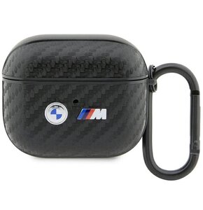 Etui na słuchawki BMW Carbon Double Metal Logo do Apple AirPods 3 Czarny