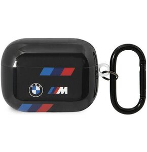Etui na słuchawki BMW Tricolor Stripes do Apple AirPods Pro 2 Czarny