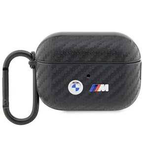 Etui na słuchawki BMW Carbon Double Metal Logo do Apple AirPods Pro 2 Czarny