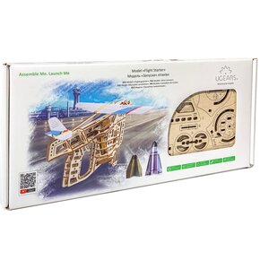 Zabawka drewniana UGEARS Mechaniczne modele 3D Wyrzutnia samolotów 70075 (198 elementów)