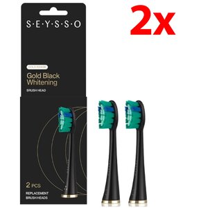 Oryginalna końcówka szczoteczki SEYSSO Gold Black Whitening (2 szt.) (Wybielająca)