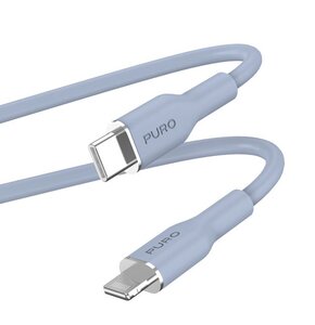 Kabel USB-C - Lightning PURO Icon Soft Cable 1.5 m Niebieski