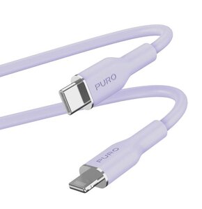 Kabel USB Typ-C - Lightning PURO Icon Soft Cable 1.5 m Lawendowy
