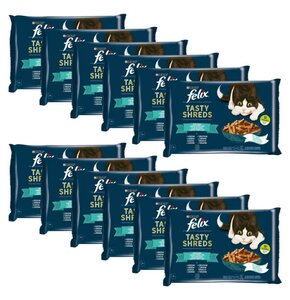 Karma dla kota FELIX Tasty Shreds Łosoś i tuńczyk (48 x 80 g)