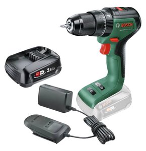 Wiertarko-wkrętarka BOSCH UniversalImpact 18V-60 06039D7100 + Akumulator BOSCH 1600A02625 2.5Ah 18V + Ładowarka