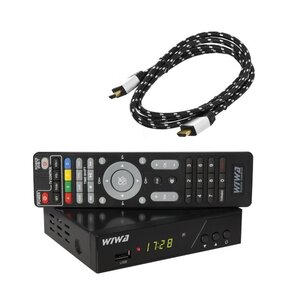 Dekoder WIWA H.265 PRO DVB-T2/HEVC/H.265 + Kabel HDMI - HDMI GÖTZE&JENSEN GOLDEN LINE Premium CW-PH-1109-15 1.5 m