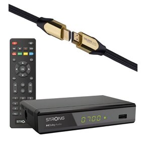 Dekoder STRONG SRT8119 DVB-T2/HEVC/H.265 + Kabel HDMI - HDMI GÖTZE&JENSEN GOLDENLINE 1.5 m