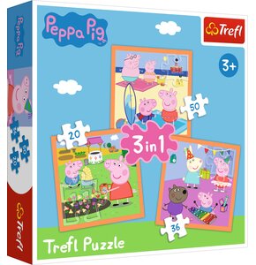 Puzzle TREFL Pomysłowa Świnka Peppa 3w1 34852 (106 elementów)
