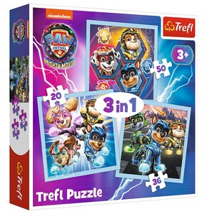 Puzzle TREFL Psi Patrol Moc Mighty Pups 3w1 The Mighty Movie 2023 34869 (106 elementów)