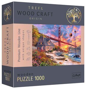 Puzzle TREFL Wood Craft Zachód słońca nad Golden Gate 20164 (1000 elementów)