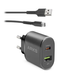 Ładowarka sieciowa ARKS ARTRPD25W 25W Czarny + Kabel USB - USB Typ C ARKS 3 m Czarny