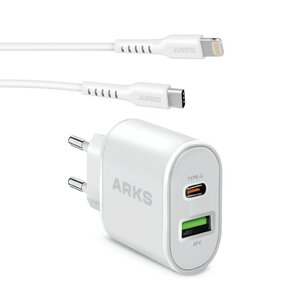 Ładowarka sieciowa ARKS ARTRPD20W 20W Biały + Kabel USB Typ C - Lightning ARKS 2 m Biały