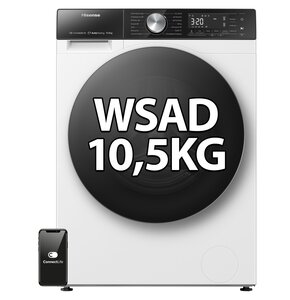 Pralka HISENSE WF5S1045BW Seria 5S PL 10.5kg 1400 obr Autodozowanie Wi-Fi ConnectLife Szybkie programy AllergyCare