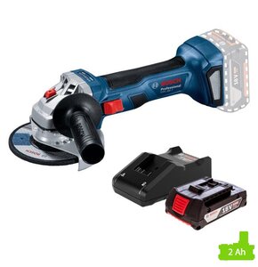 Szlifierka kątowa BOSCH GWS 180-LI 06019H9022 + Ładowarka BOSCH Professional GAL 18V-40 1600A019RJ + Akumulator BOSCH Professional GBA 1600Z00036 2Ah 18V