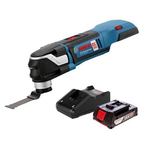 Urządzenie wielofunkcyjne BOSCH Professional GOP 18 V-28 062018B600 + Ładowarka BOSCH Professional GAL 18V-40 1600A019RJ + Akumulator BOSCH Professional GBA 1600Z00036 2Ah 18V