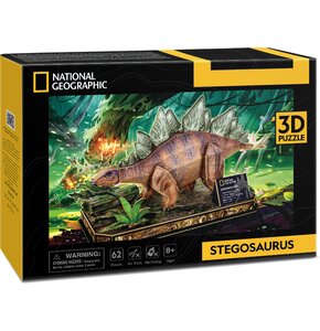 Puzzle 3D CUBIC FUN National Geographic Stegozaur 306-DS1054H (62 elementy)