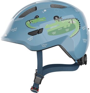 Kask rowerowy ABUS Smiley 3.0 LED Croco Niebieski dla Dzieci (rozmiar M)