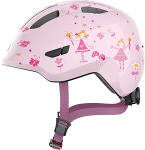 Kask rowerowy ABUS Smiley 3.0 LED Princess Różowy dla Dzieci z lampką (rozmiar M)