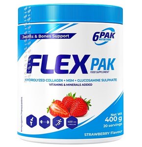Suplement na stawy 6PAK Flex Pak Truskawkowy (400 g)