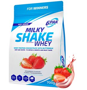 Odżywka białkowa 6PAK Milky Shake Whey Truskawkowy (700 g)