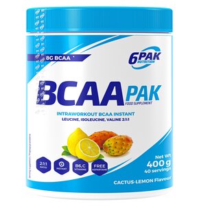 Aminokwasy BCAA 6PAK Pak Cytrynowo-kaktusowy (400 g)