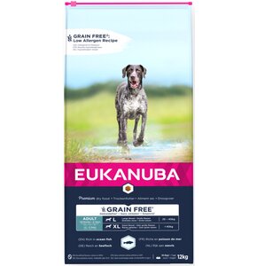 Karma dla psa EUKANUBA Grain Free Senior Large Breeds Ryba Oceaniczna 12 kg