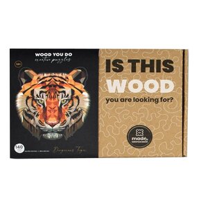 Puzzle WOOD YOU DO Niebezpieczny Tygrys (140 elementów)