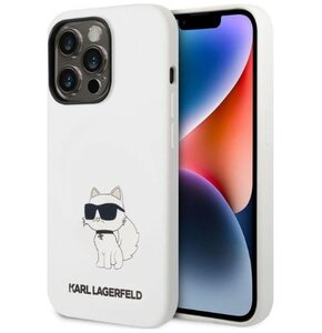 Etui KARL LAGERFELD Silicone NFT Choupette do Apple iPhone 14 Pro Max Biały