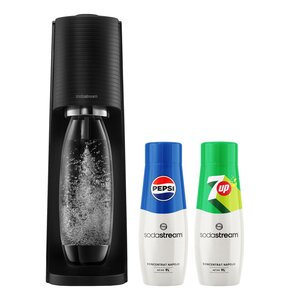 Saturator SODASTREAM Terra Czarny + Syrop Pepsi 440 ml + Syrop SODASTREAM 7UP 440 ml