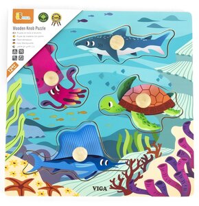 Puzzle VIGA Pierwsze puzzle z uchwytami: Zwierzęta Morskie 44594 (4 elementy)