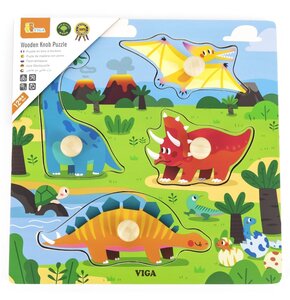 Puzzle VIGA Pierwsze puzzle z uchwytami: Dinozaury 44596 (4 elementy)