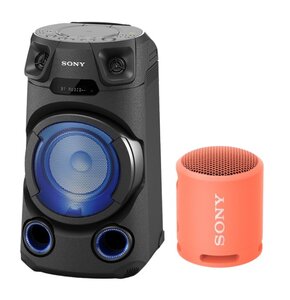 Power audio SONY MHCV13 + Głośnik mobilny SONY SRS-XB13 Koralowy
