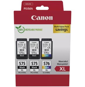 Zestaw tuszów CANON PG-575 XL x2 / CL-576 XL Czarny 30 ml, Kolorowy 12.6 ml 5437C004