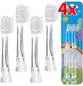 Oryginalna końcówka szczoteczki BRUSH-BABY BabySonic 18 - 36 miesięcy (4 szt.) (Idealna dla dzieci)