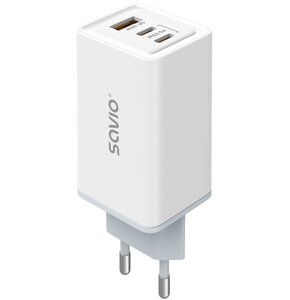 Ładowarka sieciowa SAVIO LA-07 GaN 65W Biały