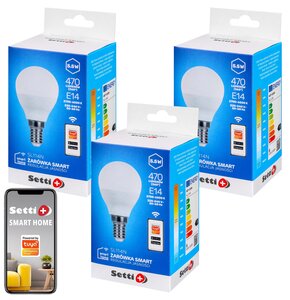 Inteligentna żarówka LED SETTI+ SL114N 5.5W E14 Wi-Fi (3 sztuki)