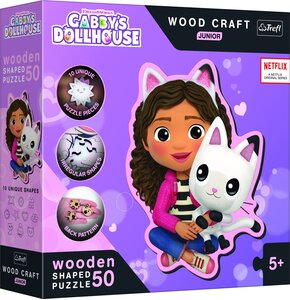 Puzzle TREFL Wood Craft Junior Koci Domek Gabi Gabby i jej Kotek 20202 (50 elementów)