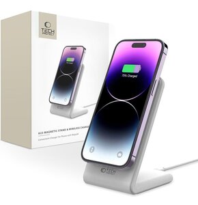 Ładowarka indukcyjna TECH-PROTECT QI15W-A23 Magnetic  Biały Qi MagSafe