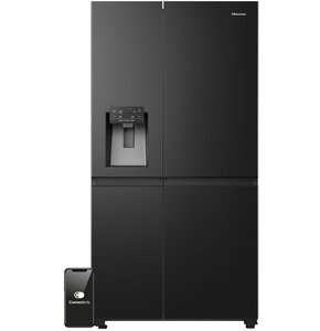 Lodówka HISENSE RS818N4TFE Side by Side No Frost 179cm Czarna Kostkarka Wi-Fi ConnectLife Metal Tech Cooling