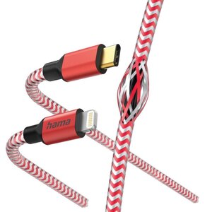 Kabel USB Type-C - Lightning HAMA Reflected 1.5 m Czerwony