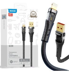 Kabel USB - Lightning ROCK Z21 1.2 m Czarny